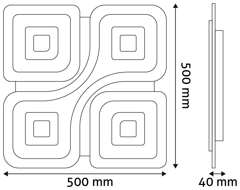 Nástěnné designové led svítidlo -Dakar s dálkovým ovládáním